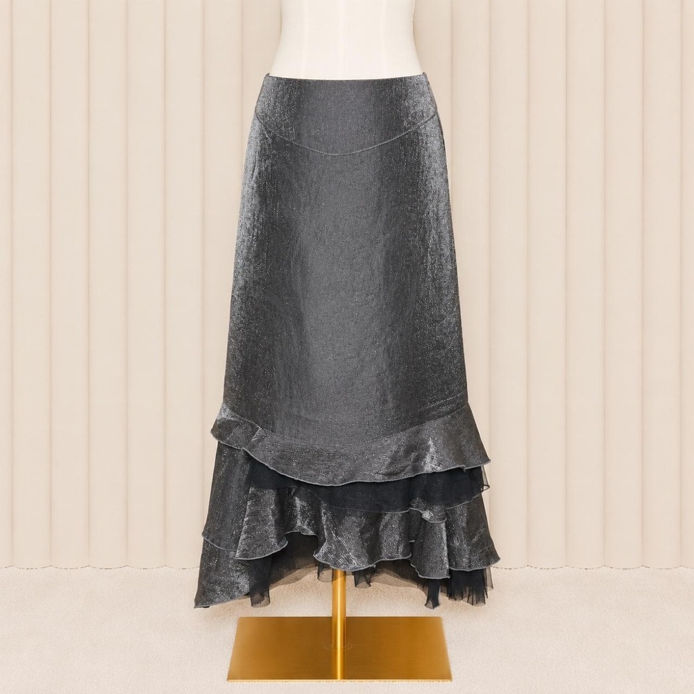 Y2K Cinnamon Metallic Mermaid Maxi Skirt Stunning Y2K Cinnamon maxi skirt
